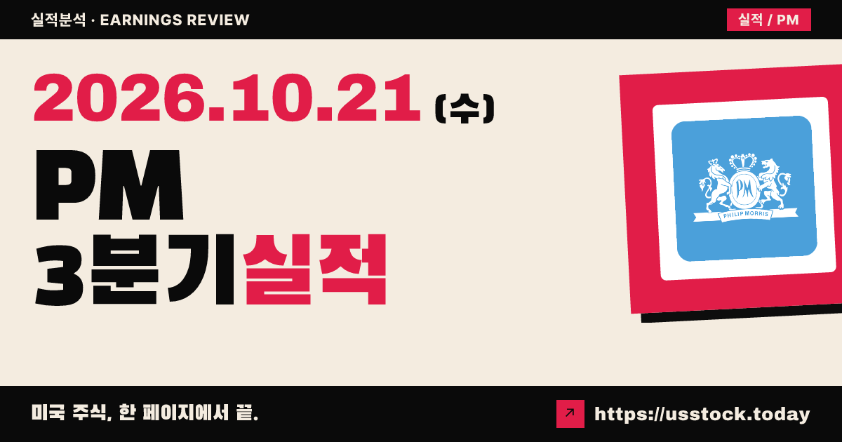 필립모리스($PM) 2026회계연도 3분기 실적 분석: 주당순이익·매출 예상 상회