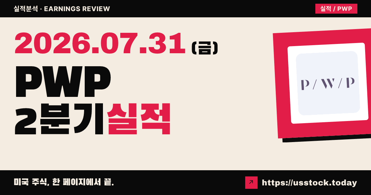 페렐라 웨버 파트너스($PWP) 2026년 2분기 실적 분석 — 조정 주당순이익·매출 모두 예상 상회, 시간외 강세