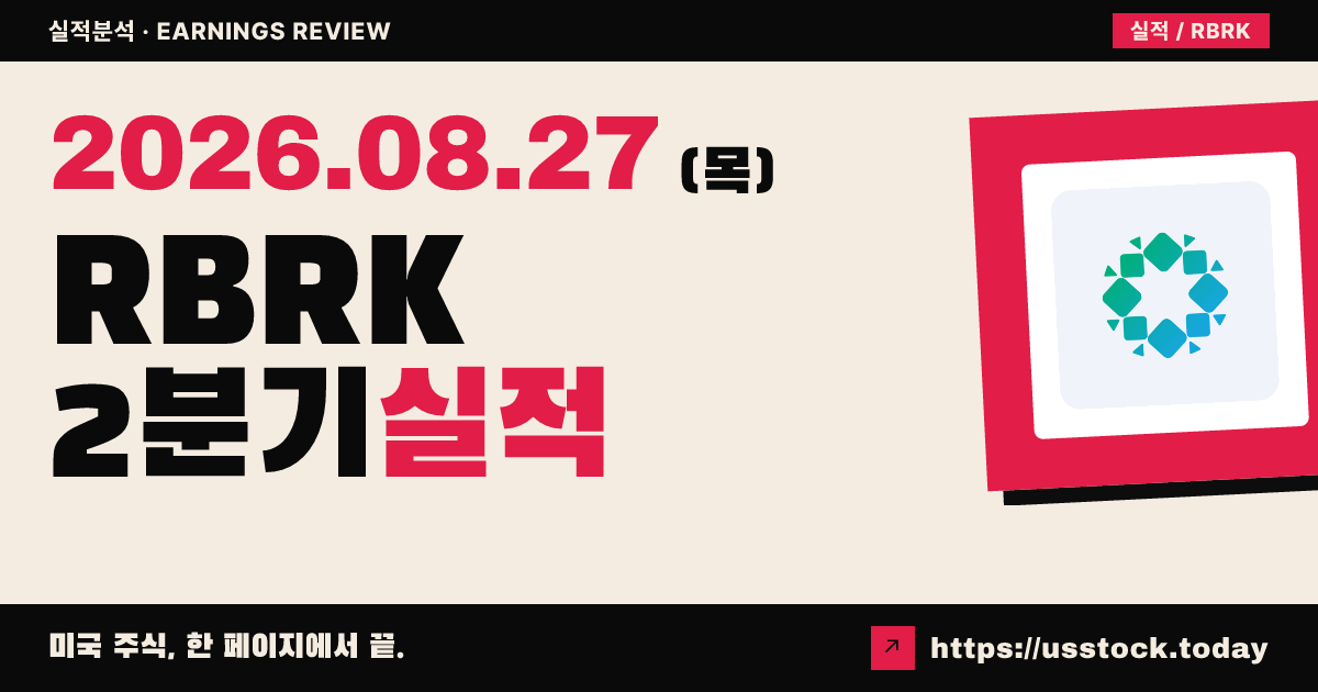 루브릭($RBRK) 2027회계연도 2분기 실적 분석 — 매출·조정 EPS 동반 상회, 가이던스 상향에도 시간외 약세