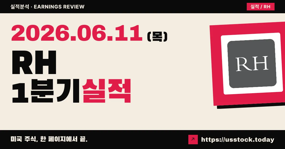 알에이치(RH) 2026년 1분기 실적 분석 — 매출·손실 폭 모두 예상 상회, 가이던스는 하회