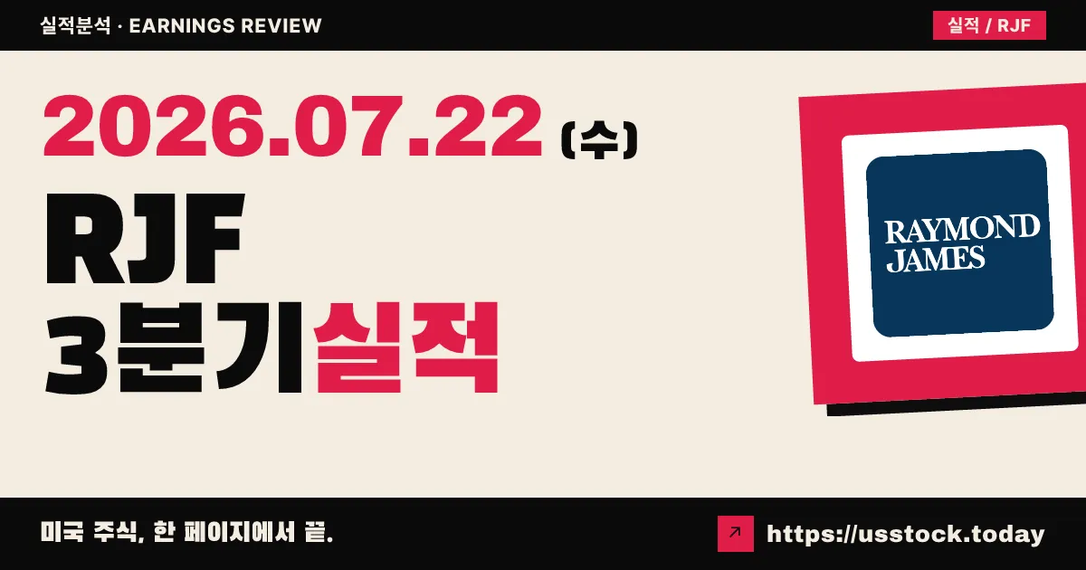 레이먼드제임스 금융($RJF) 2026 회계연도 3분기 실적 분석 — 발표 직후, 확정 수치 확인 중