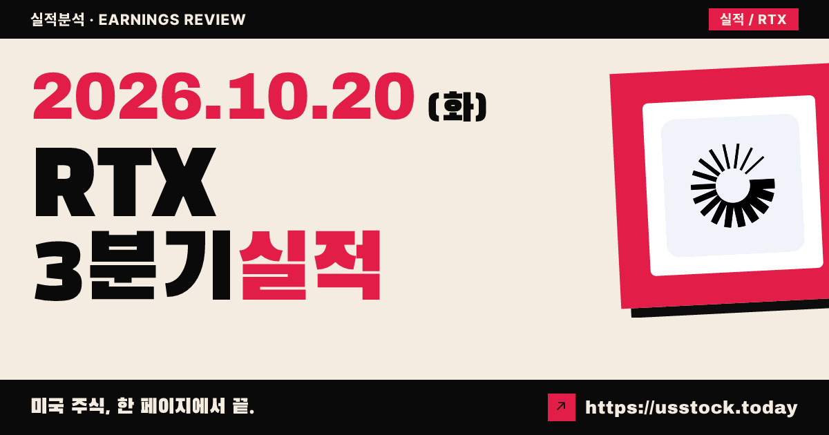 알티엑스($RTX) 2026회계연도 3분기 실적 분석: 조정 EPS·매출 상회 · 연간 전망 상향