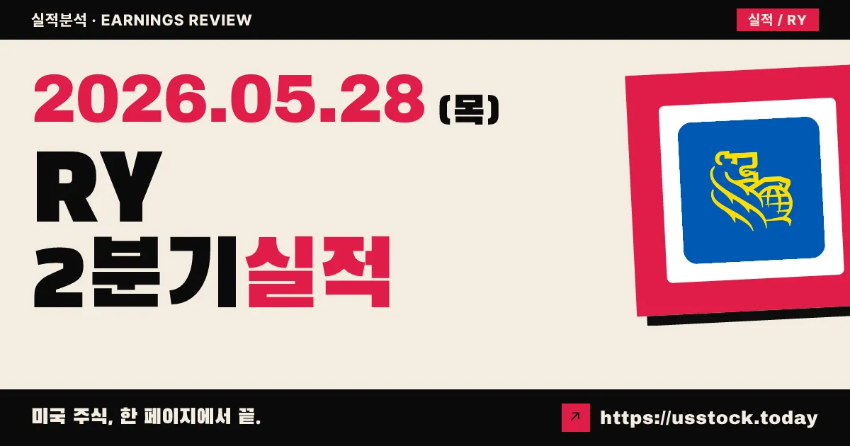 로열뱅크오브캐나다(RY) 2026년 2분기 실적 분석 — EPS·매출 동반 Beat, 전 부문 성장