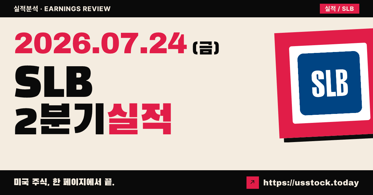 에스엘비($SLB) 2026년 2분기 실적 분석 — 매출·이익 모두 예상 상회, 챔피언엑스 합병 효과로 매출 5% 성장