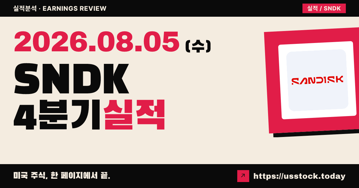 샌디스크($SNDK) 2026년 4분기 실적 분석 — 조정 주당순이익·매출 예상 상회, 가이던스 신규 제시에도 시간외 약세