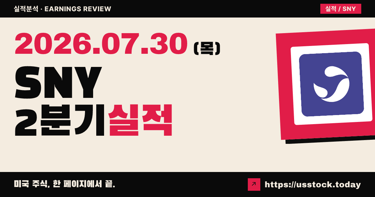 사노피($SNY) 2026년 2분기 실적 분석 — 듀피젠트·신제품 질주에 가이던스 상향, 신약 정리에 시간외 약세