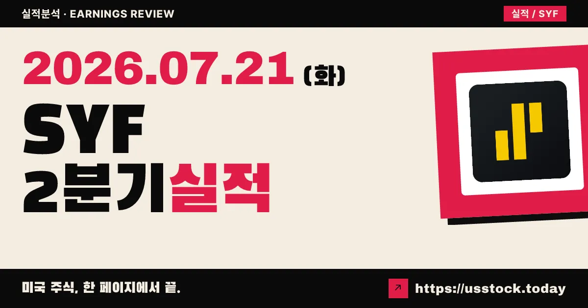 싱크로니 파이낸셜($SYF) 2026년 2분기 실적 분석 — EPS 예상 상회, 매출은 기대 못 미쳐