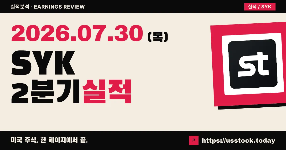 스트라이커($SYK) 2026년 2분기 실적 분석 — 매출·조정 주당순이익 예상 상회, 전망 좁힘에도 시간외 급락