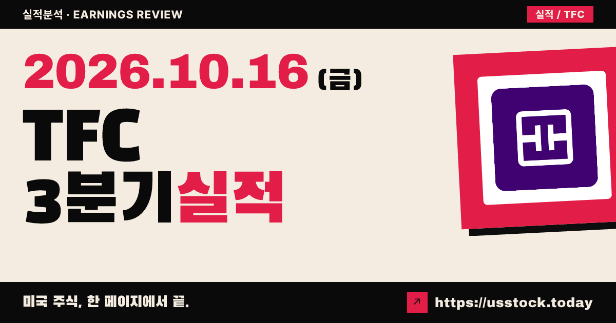 트루이스트 파이낸셜($TFC) 2026년 3분기 실적 분석: 조정 EPS·매출 예상치 소폭 하회