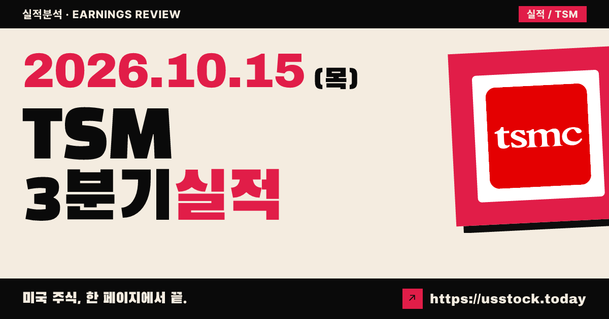 대만 반도체 제조 (TSMC)($TSM) 2026년 3분기 실적 분석: 매출·EPS 예상 상회 · 정규장 하락
