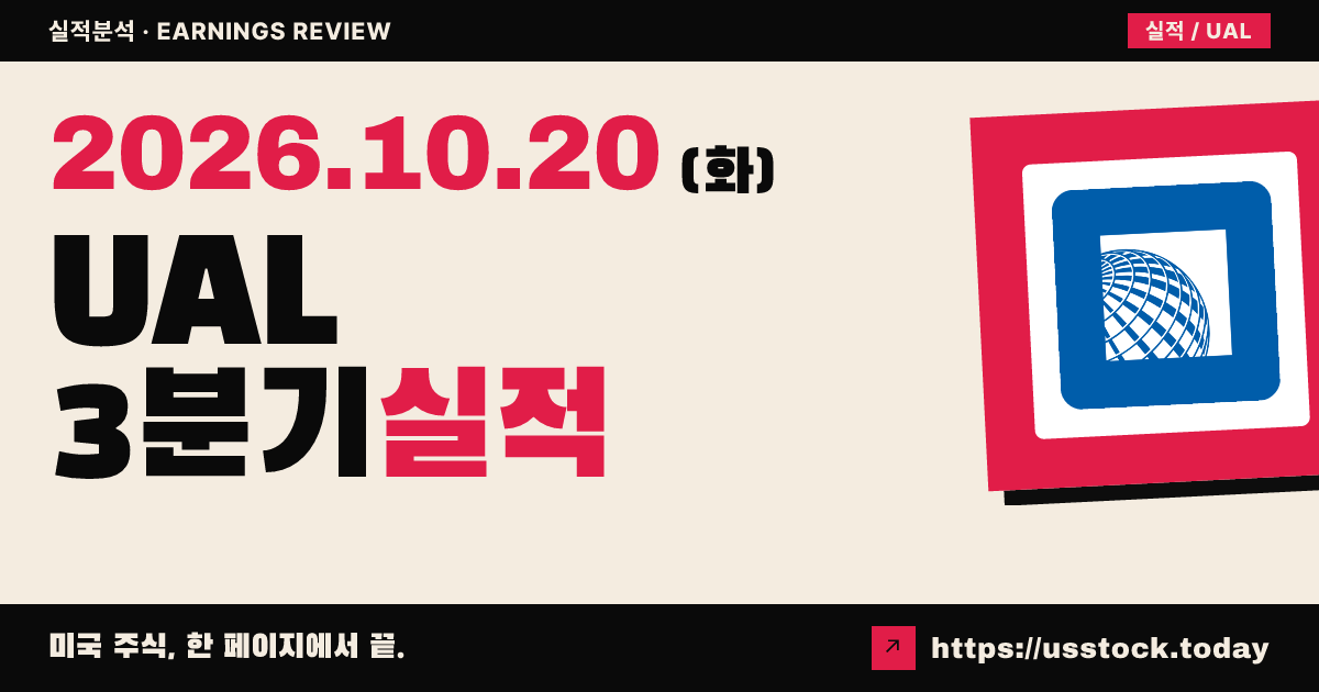 유나이티드항공($UAL) 2025년 3분기 실적 분석: 조정 EPS 예상 하회 · 4분기 매출 20%대 성장 전망