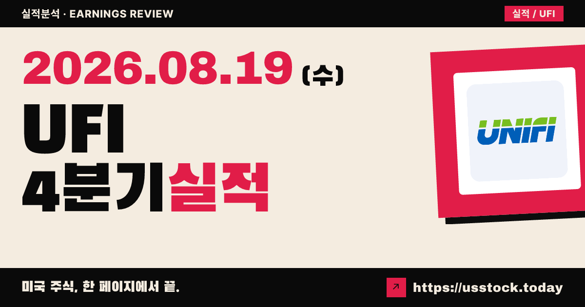 유니피($UFI) 2026회계연도 4분기 실적 분석 — 매출 상회·EPS 부합, 마진 회복
