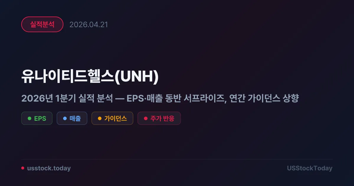 유나이티드헬스(UNH) 2026년 1분기 실적 분석 — EPS·매출 동반 서프라이즈, 연간 가이던스 상향
