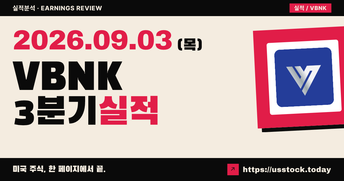 버사뱅크($VBNK) 2026회계연도 3분기 실적 분석: 매출·EPS 소폭 미스, 성장 기대에 주가 상승