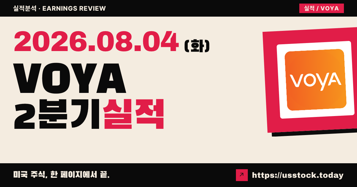 보야 파이낸셜($VOYA) 2026년 2분기 실적 분석 — 조정 주당순이익 예상 밑돌아 시간외 약세