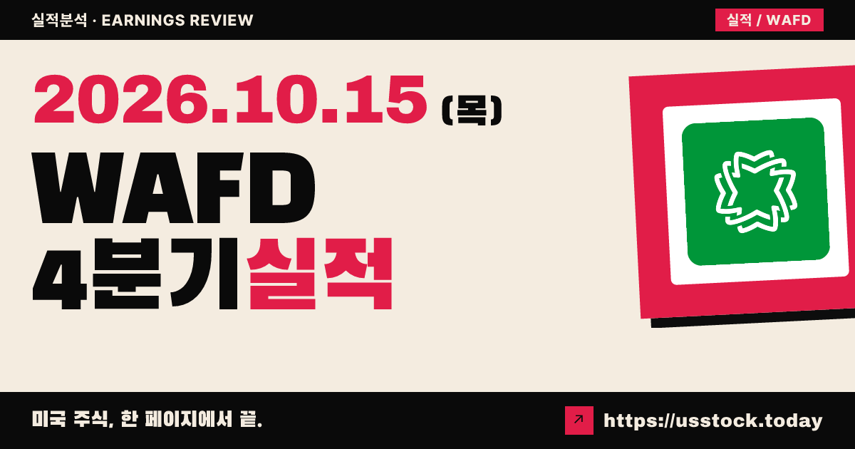 와이드($WAFD) 2027회계연도 4분기 실적 분석: 조정 주당순이익·매출 예상 상회