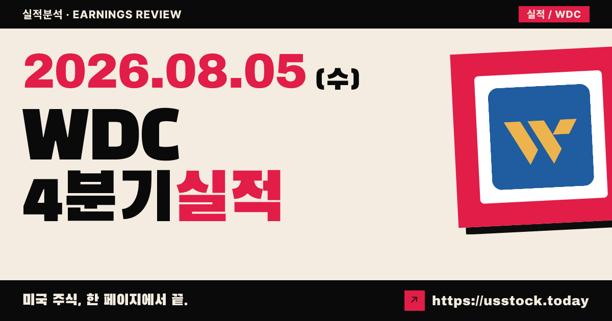 웨스턴디지털($WDC) 2026회계연도 4분기 실적 분석 — 조정 주당순이익·매출 예상 상회에도 시간외 급락