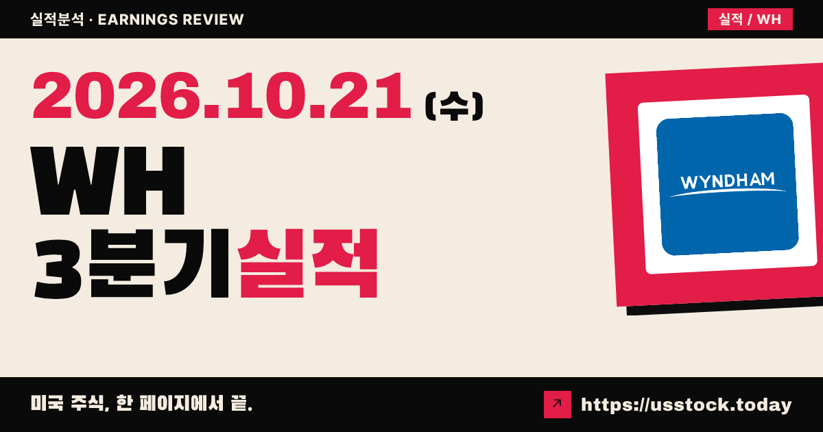 윈덤 호텔 앤 리조츠($WH) 2026년 3분기 실적 분석: 조정 주당순이익 예상 상회 · 연간 가이던스 상향