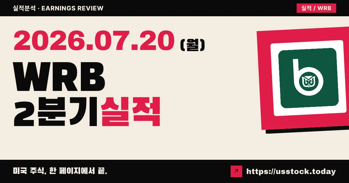 더블유알 버클리($WRB) 2026년 2분기 실적 분석 — 영업이익 서프라이즈에 합산비율 90.0%, 특별배당까지