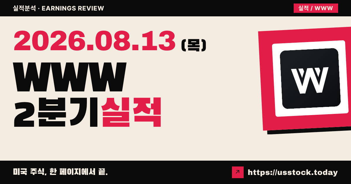 울버린월드와이드($WWW) 2026년 2분기 실적 분석 — 조정 주당순이익 상회·연간 전망 상향