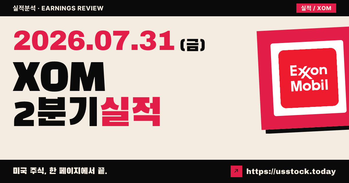 엑손모빌($XOM) 2026년 2분기 실적 분석 — 매출 상회·조정 주당이익 예상 하회