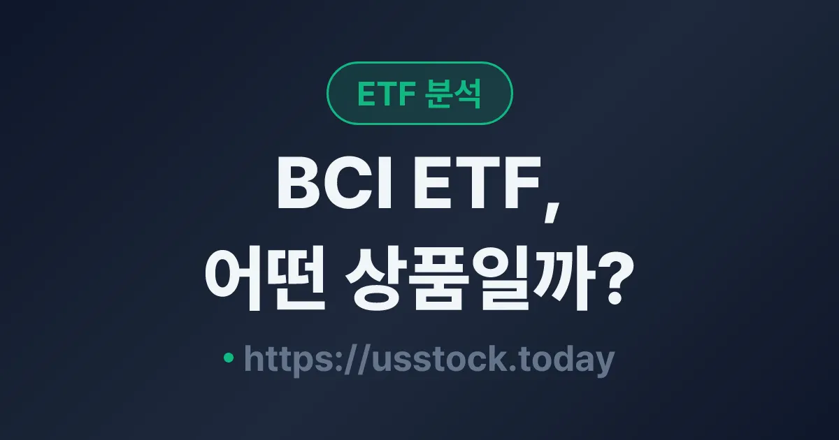 BCI ETF, 어떤 상품일까? - 수익률·보수율·구성종목·대안 ETF 총정리