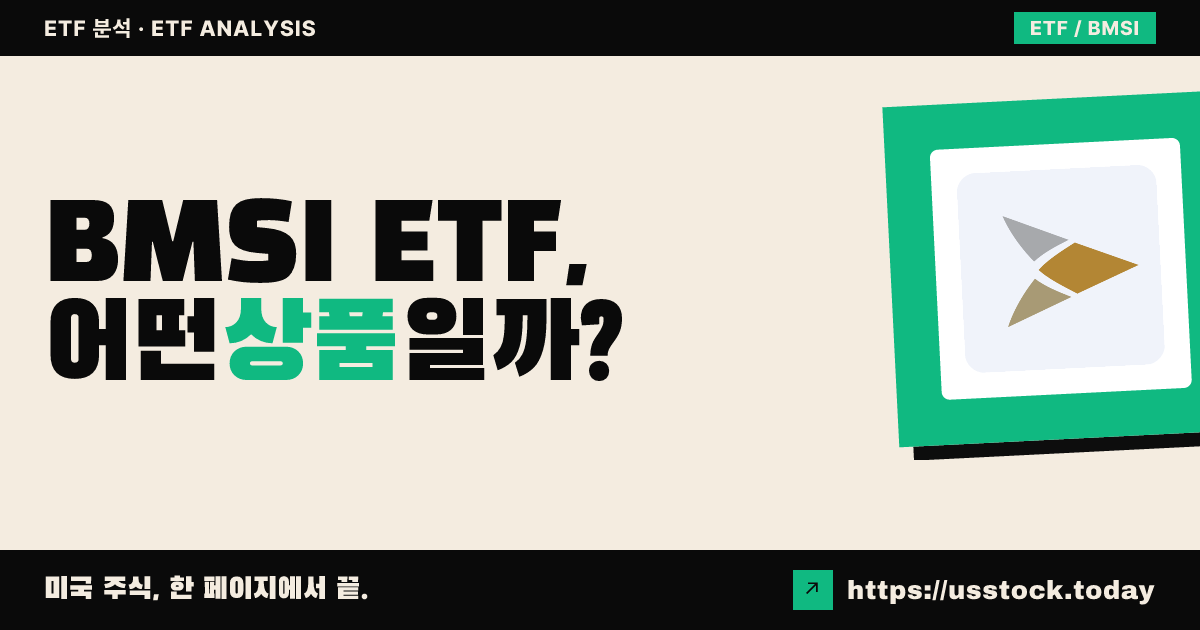 BMSI ETF, 어떤 상품일까? - 수익률·보수율·구성종목·대안 ETF 총정리