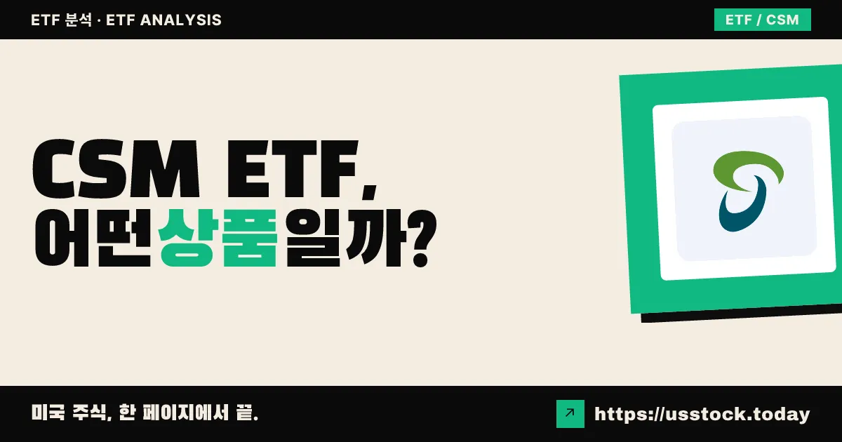 CSM ETF, 어떤 상품일까? - 수익률·보수율·구성종목·대안 ETF 총정리
