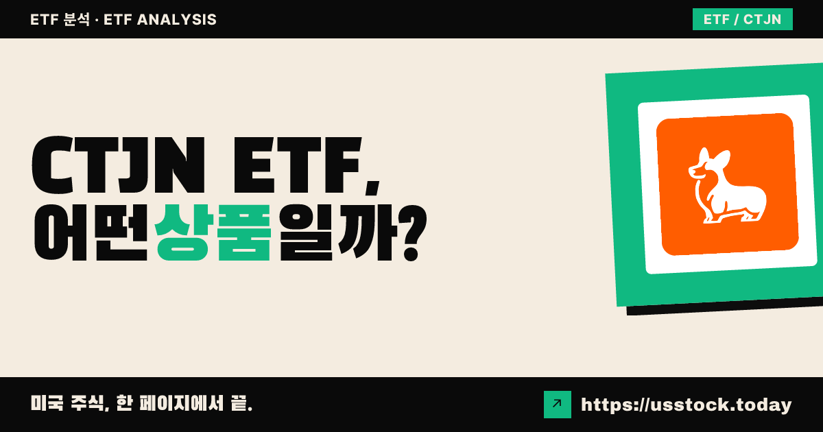 CTJN ETF, 어떤 상품일까? - 수익률·보수율·구성종목·대안 ETF 총정리