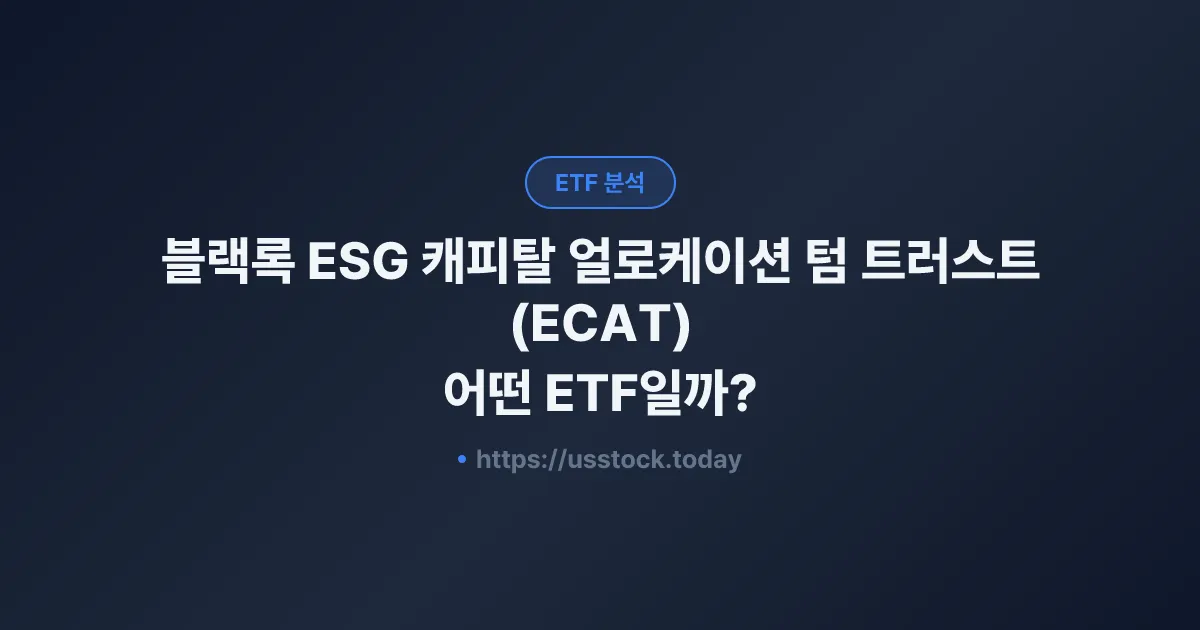 블랙록 ESG 캐피탈 얼로케이션 텀 트러스트(ECAT) 어떤 ETF일까? - 수익률·보수율·구성종목·대안 ETF 총정리