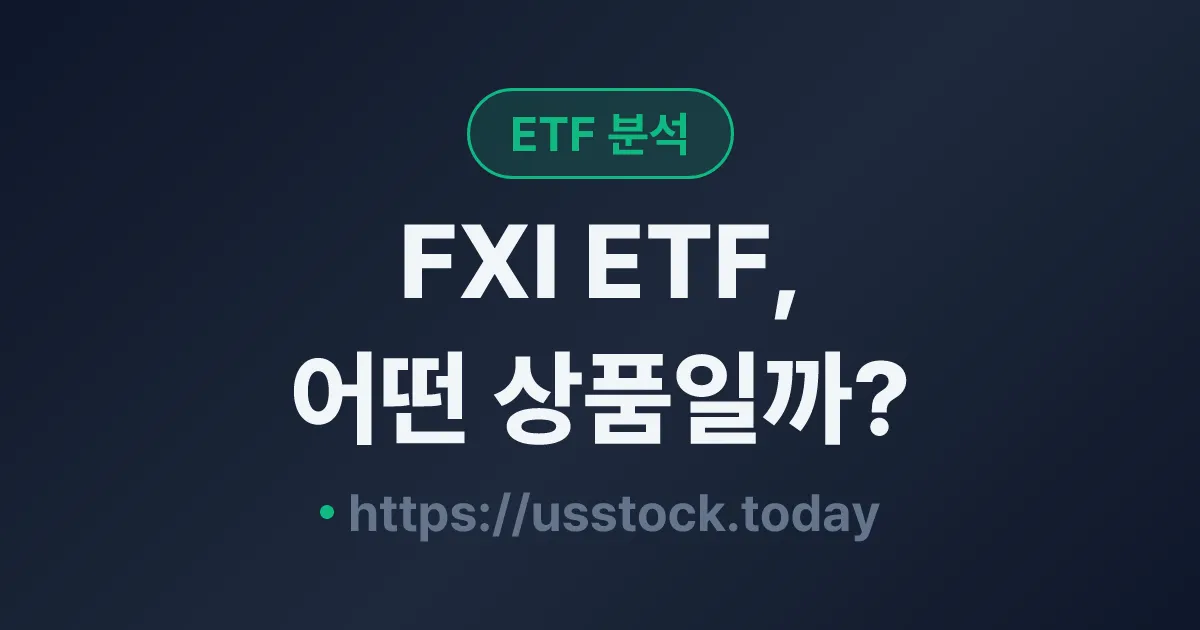 FXI ETF, 어떤 상품일까? - 수익률·보수율·구성종목·대안 ETF 총정리