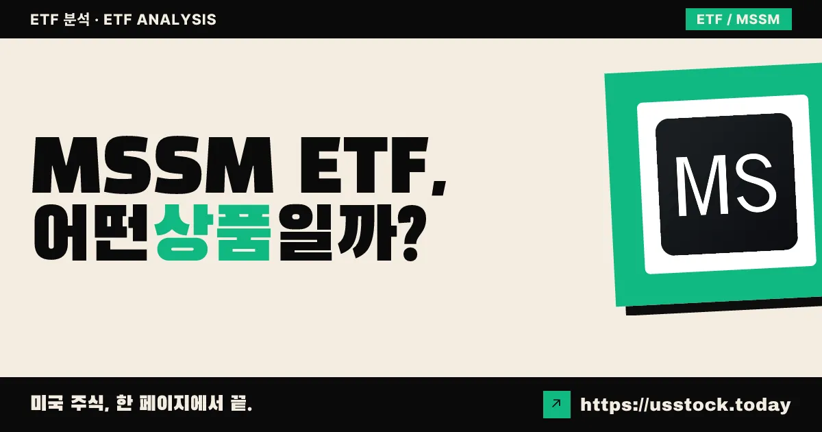 MSSM ETF, 어떤 상품일까? - 수익률·보수율·구성종목·대안 ETF 총정리
