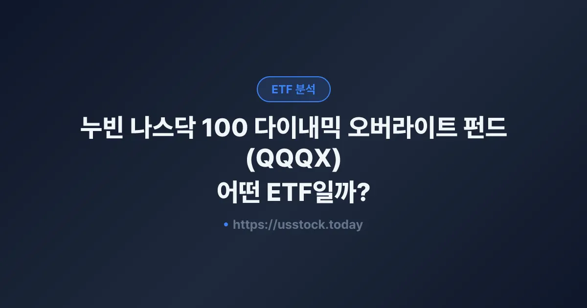 누빈 나스닥 100 다이내믹 오버라이트 펀드(QQQX) 어떤 ETF일까? - 수익률·보수율·구성종목·대안 ETF 총정리