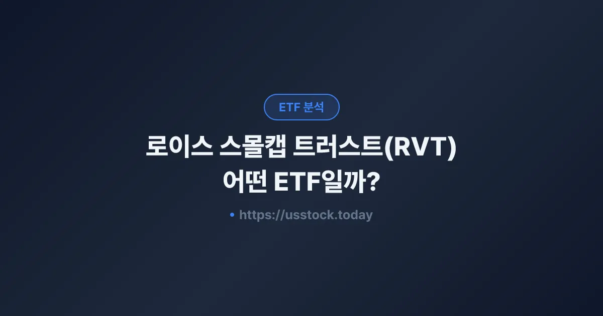 로이스 스몰캡 트러스트(RVT) 어떤 ETF일까? - 수익률·보수율·구성종목·대안 ETF 총정리