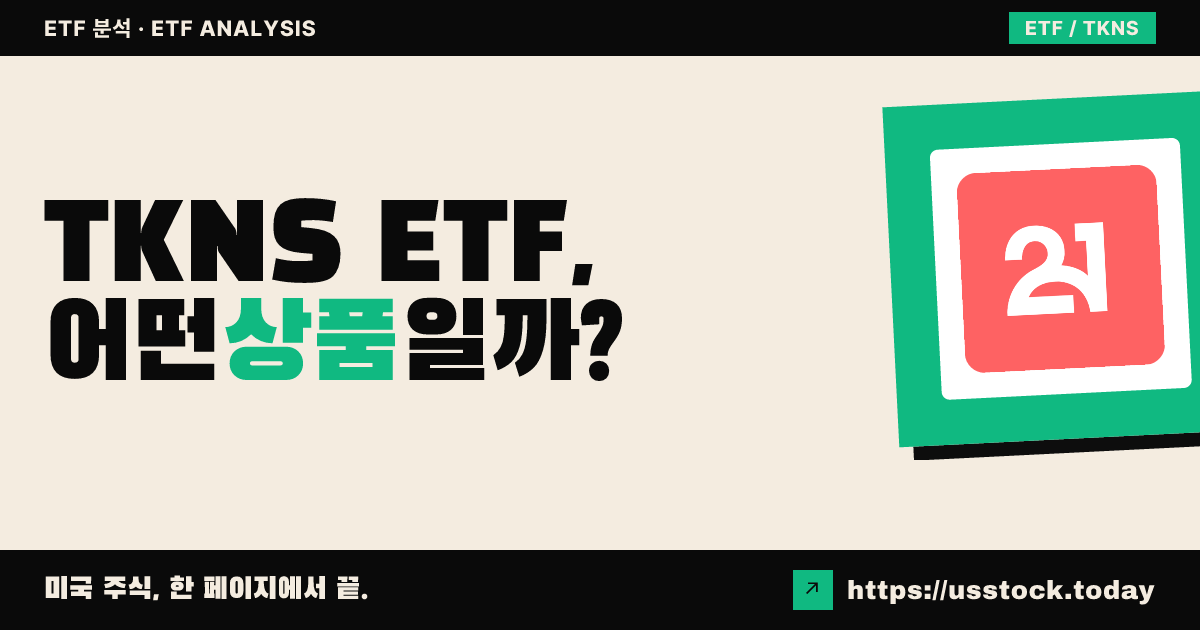 TKNS ETF, 어떤 상품일까? - 수익률·보수율·구성종목·대안 ETF 총정리