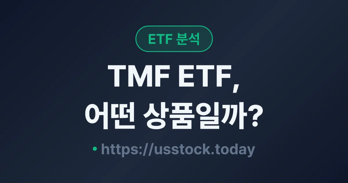 TMF ETF, 어떤 상품일까? - 수익률·보수율·구성종목·대안 ETF 총정리