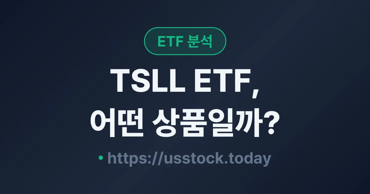 TSLL ETF, 어떤 상품일까? - 수익률·보수율·구성종목·대안 ETF 총정리