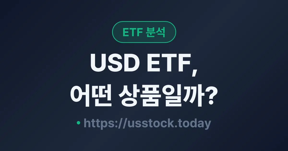USD ETF, 어떤 상품일까? - 수익률·보수율·구성종목·대안 ETF 총정리