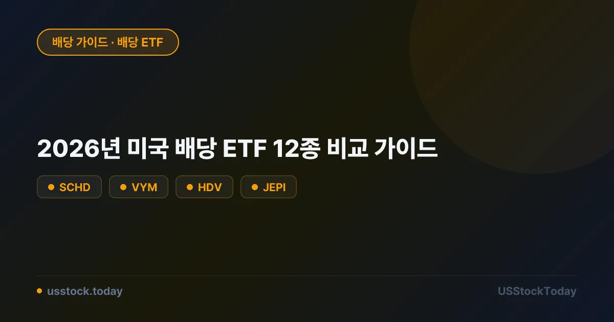 2026년 미국 배당 ETF 12종 비교 가이드