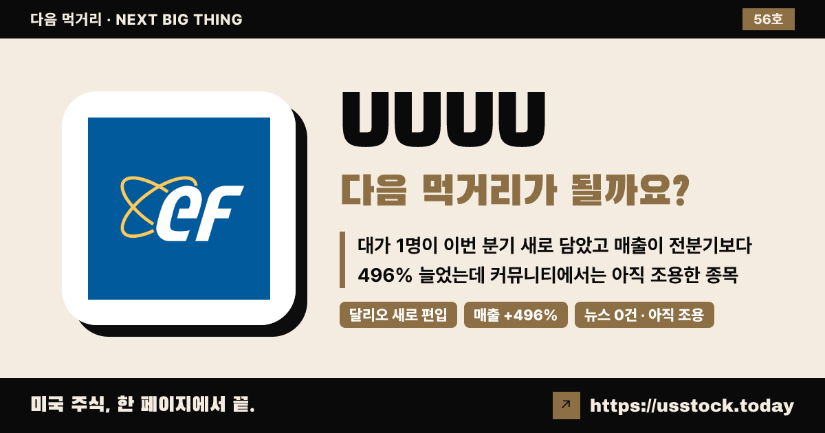 UUUU (에너지퓨얼즈), 다음 먹거리가 될까요? (10월 셋째 주 · 56호)