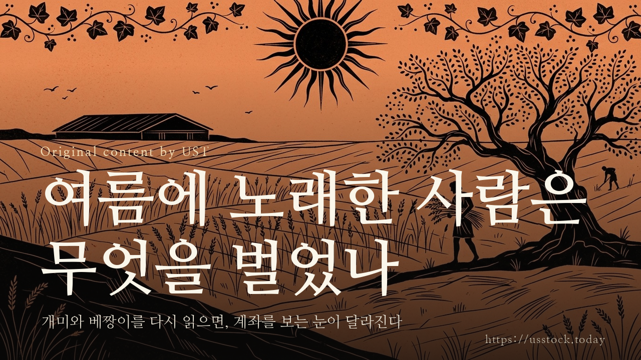 여름에 노래한 사람은 무엇을 벌었나
